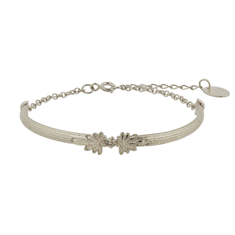 Sterling Silver Hinged Bracelet - "Ornate Columns"