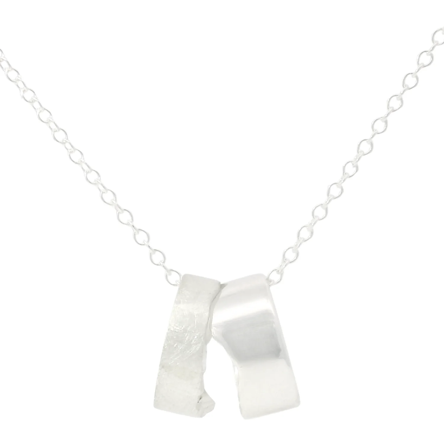 Sterling Silver Interlocking Mountain Pendant - "Crazy Mountains" - Image 3