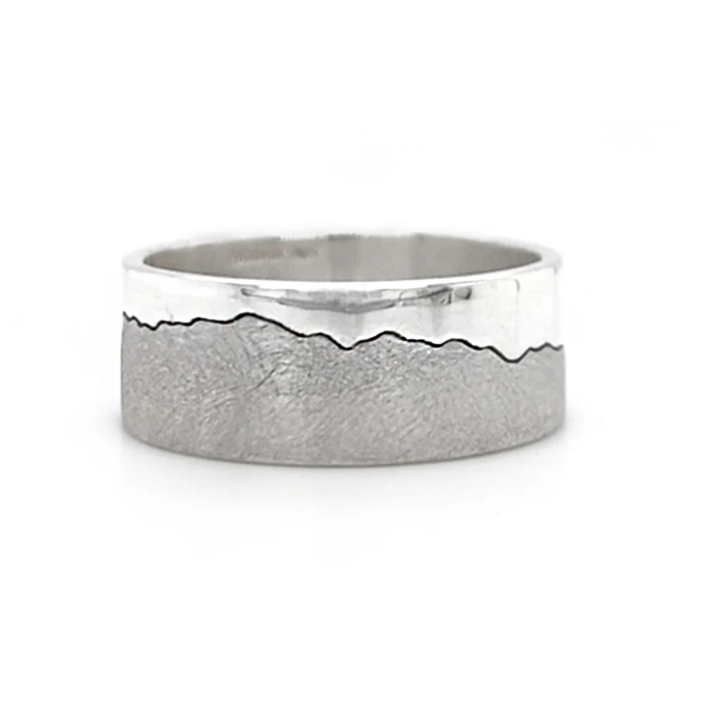 8mm Sterling Silver Interlocking Ring - "Madison River"