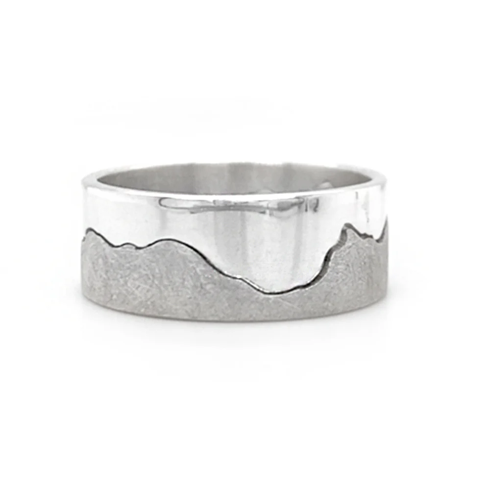 8mm Sterling Silver Interlocking Ring - "Madison River" - Image 2