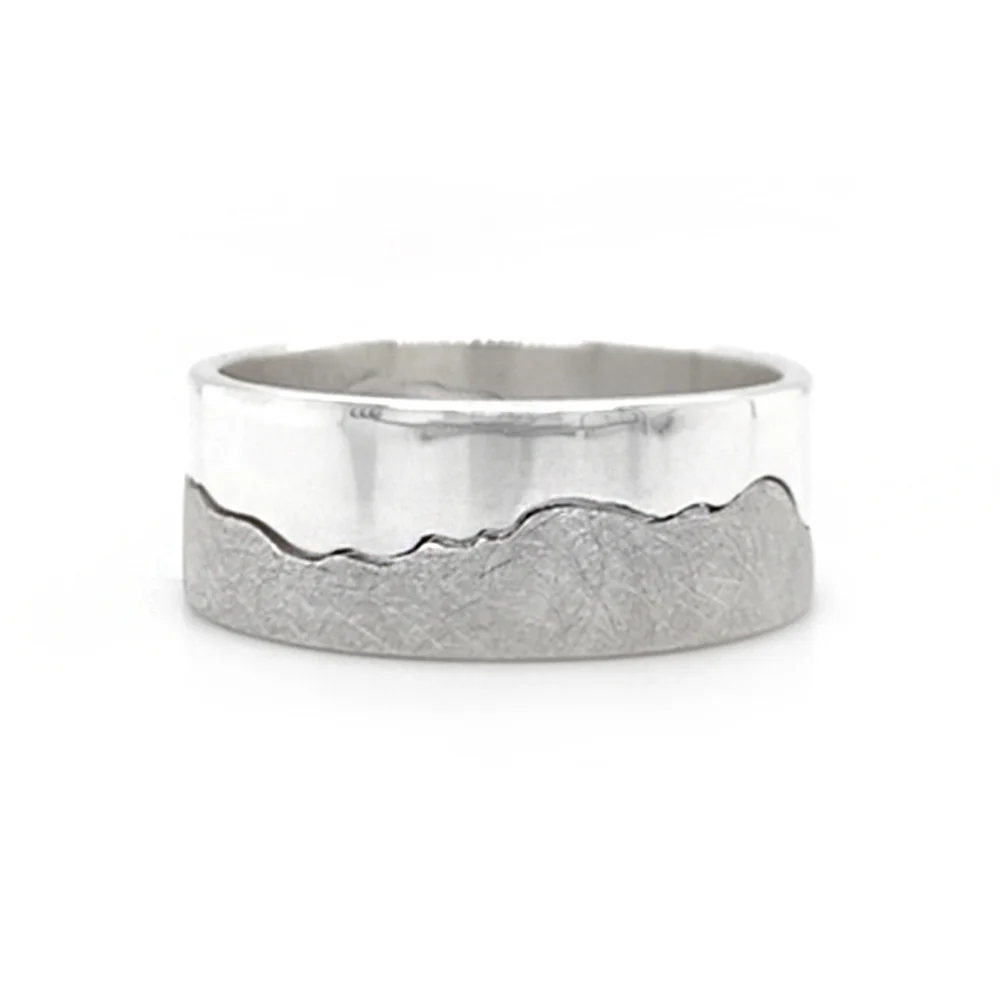 8mm Sterling Silver Interlocking Ring - "Madison River" - Image 3