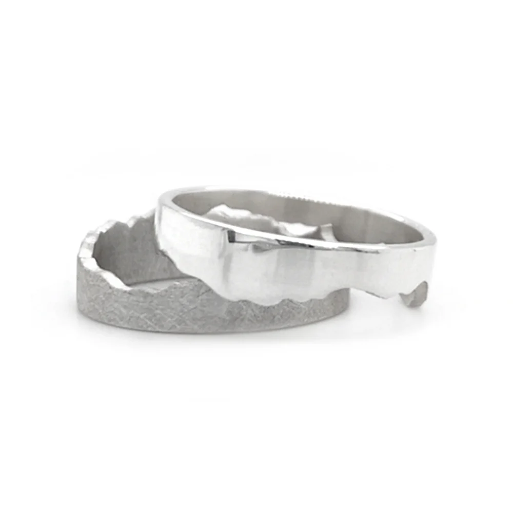 8mm Sterling Silver Interlocking Ring - "Madison River" - Image 4