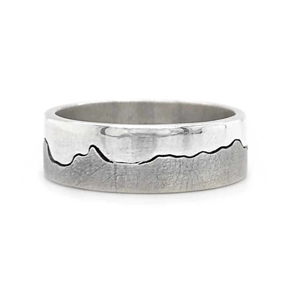 6mm Sterling Silver Interlocking Ring - "Madison River" - Image 2