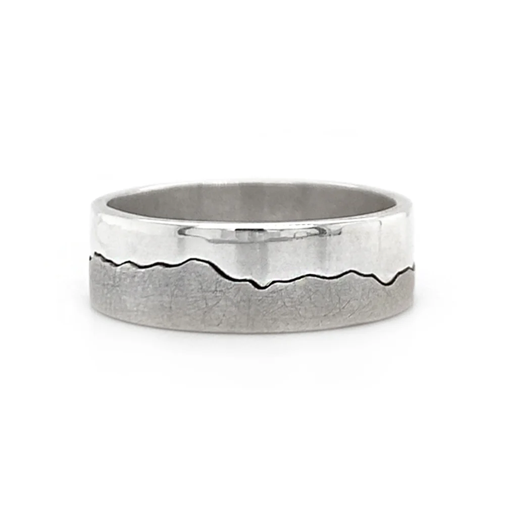 6mm Sterling Silver Interlocking Ring - "Madison River" - Image 3