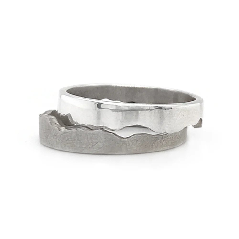 6mm Sterling Silver Interlocking Ring - "Madison River" - Image 4