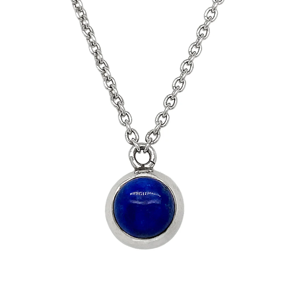 Sterling Silver & Lapis Necklace - "Tidal Wave" - Image 2