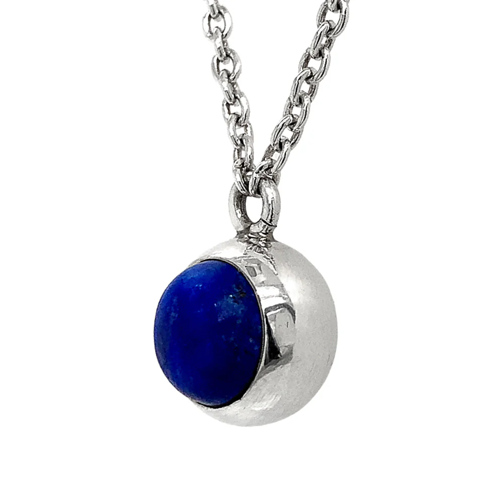 Sterling Silver & Lapis Necklace - "Tidal Wave" - Image 3