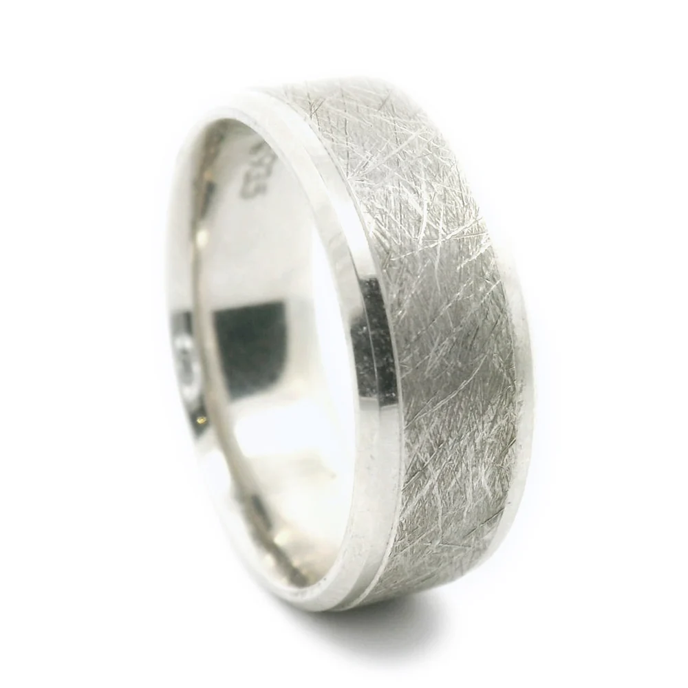 Sterling Silver Men's Band - "Crossroads" - Image 2