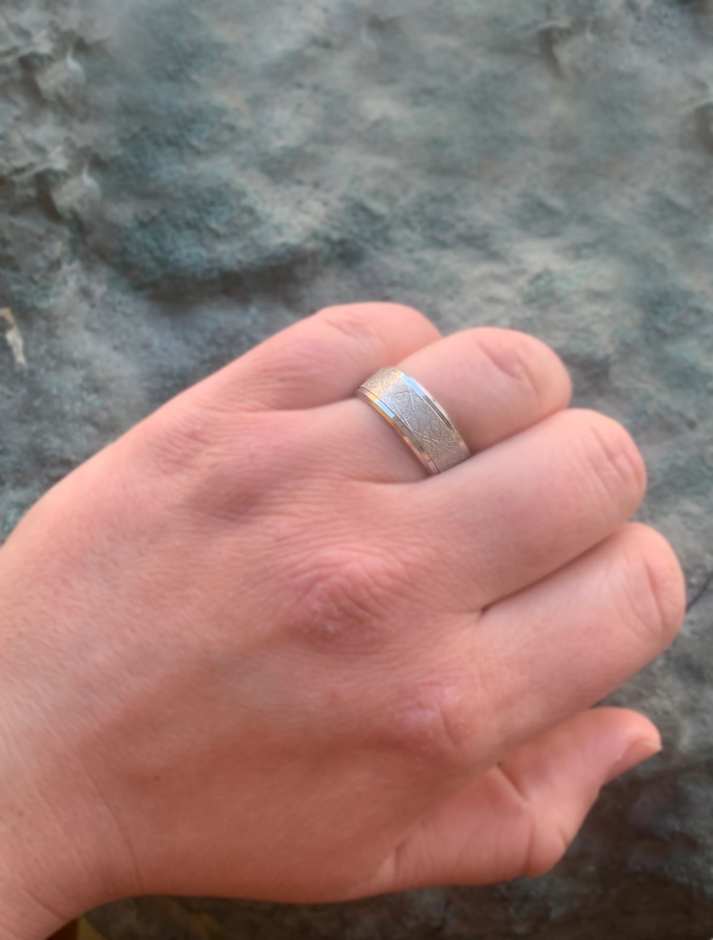 Sterling Silver Men's Band - "Crossroads" - Image 3