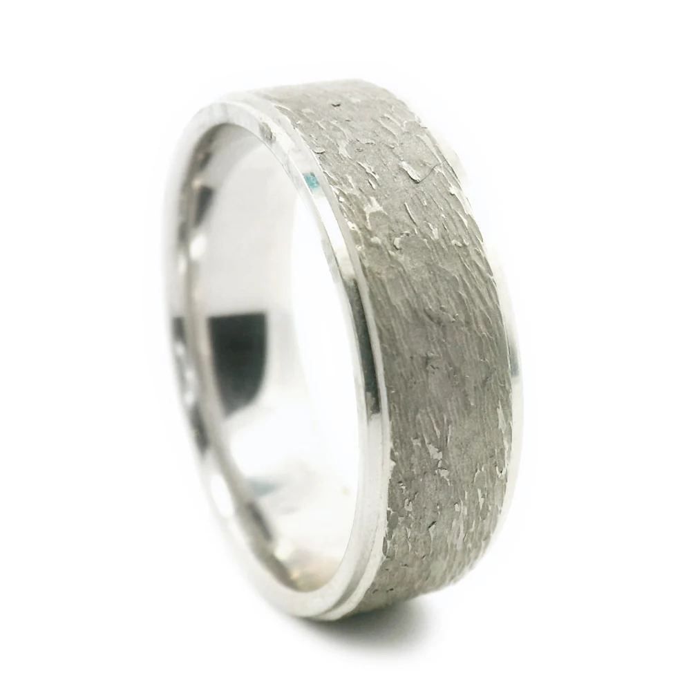 Sterling Silver Men's Band - "Road Less Traveled" - Image 2