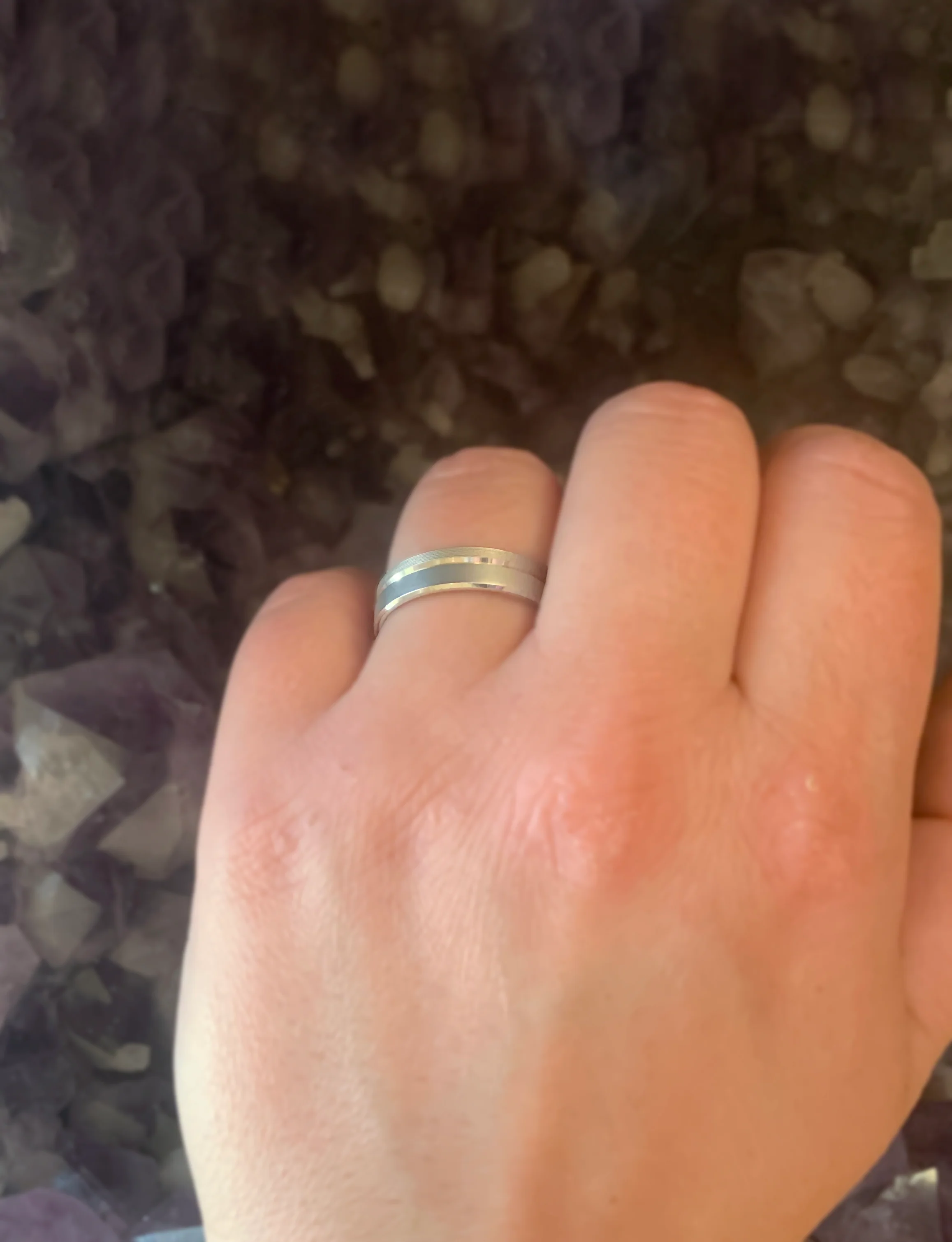 Sterling Silver Men's Band - "Two-Step" - Image 3