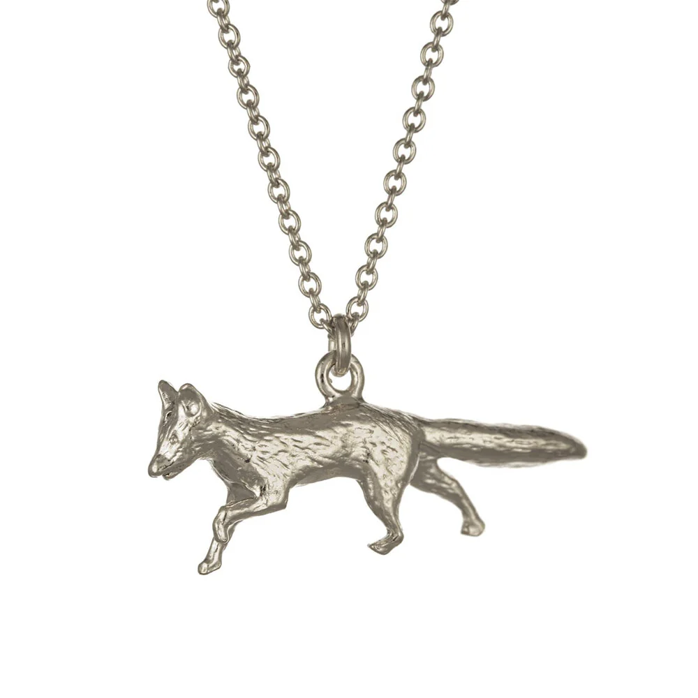 Sterling Silver Necklace - "Prowling Fox"