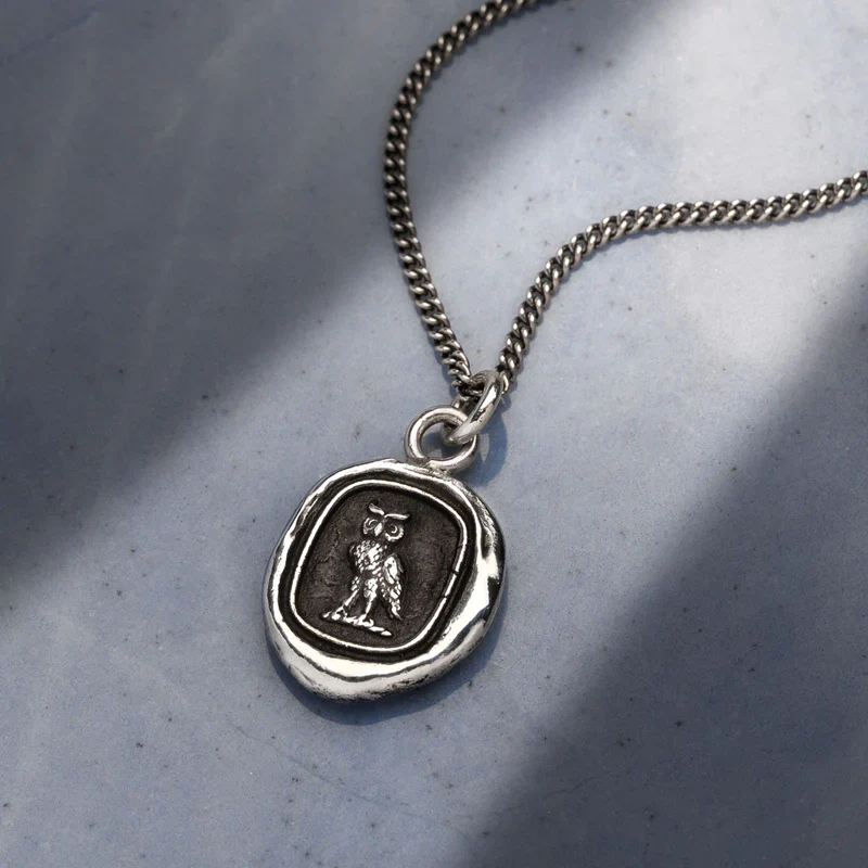 Sterling Silver Owl Talisman Necklace - "Watch Over Me" - Image 2