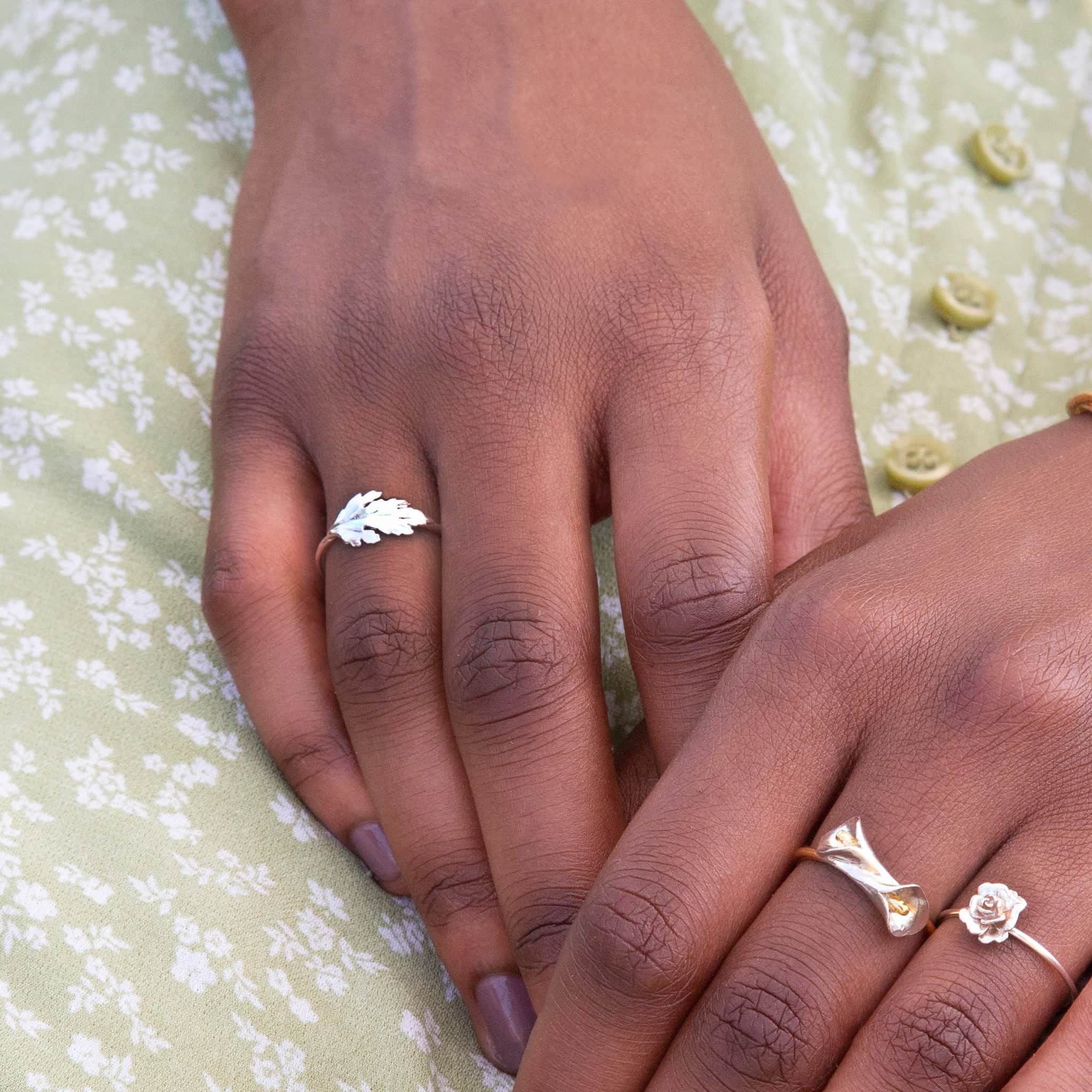 Sterling Silver Ring - "Chrysanthemum Leaf" - Image 3