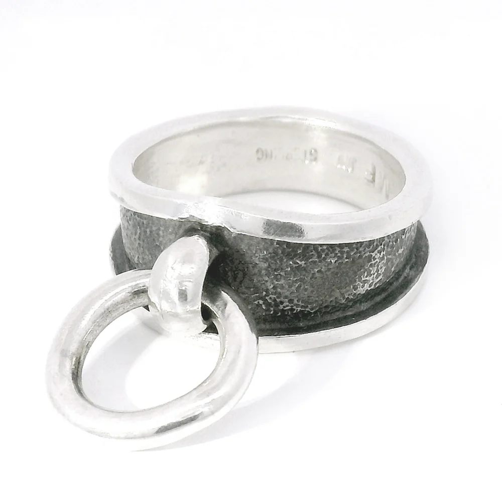 Oxidized Sterling Silver Ring - "Tether" - Image 2