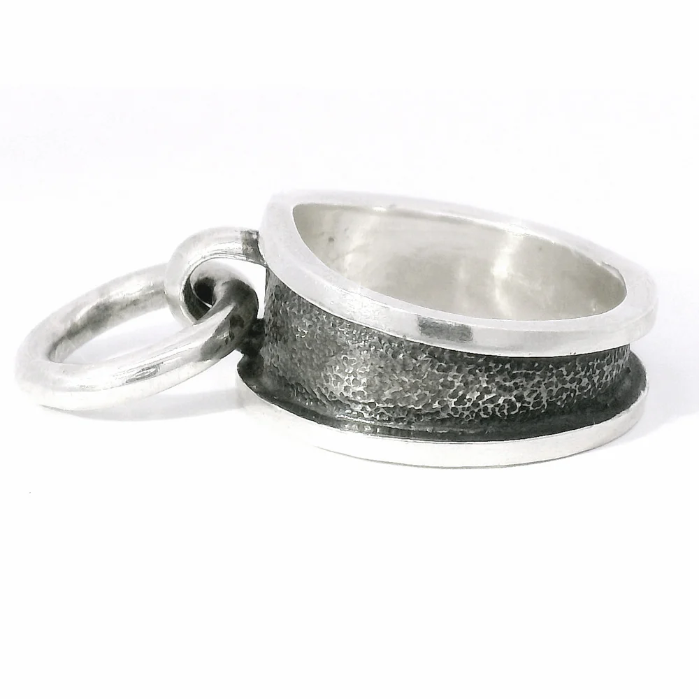 Oxidized Sterling Silver Ring - "Tether" - Image 3