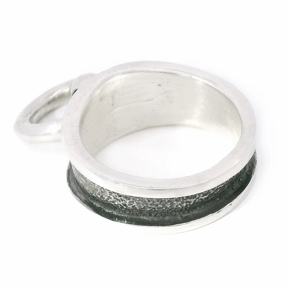 Oxidized Sterling Silver Ring - "Tether" - Image 4
