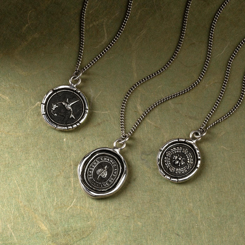 Sterling Silver Talisman Necklace - "Hummingbird" - Image 2