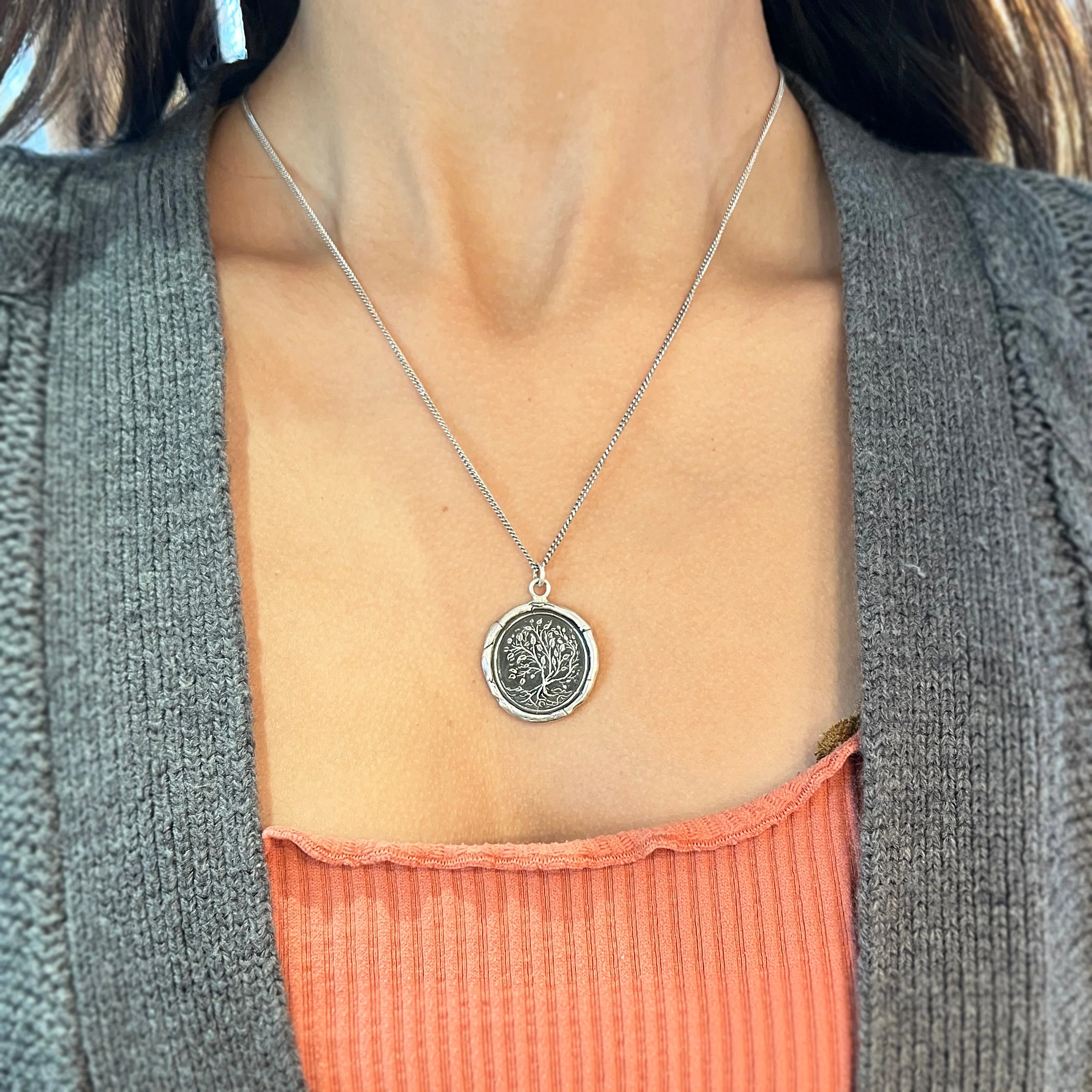 Sterling Silver Tree Talisman Necklace - "Tree of Life" - Image 3