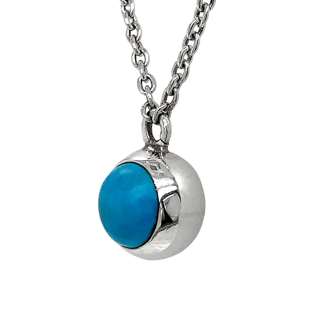 Sterling Silver Turquoise Necklace - "Sky Drop" - Image 3
