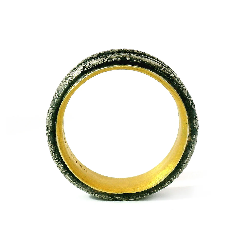 Sterling Silver & Yellow Gold Modular Ring - "Trinity Forge" - Image 3