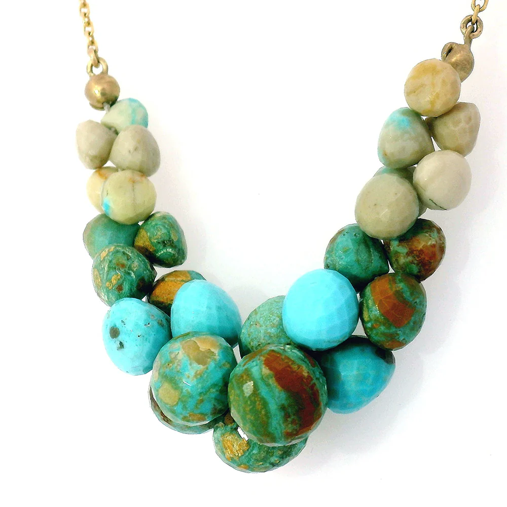 Turquoise Briolette Necklace - "Caviar Scoop" - Image 3