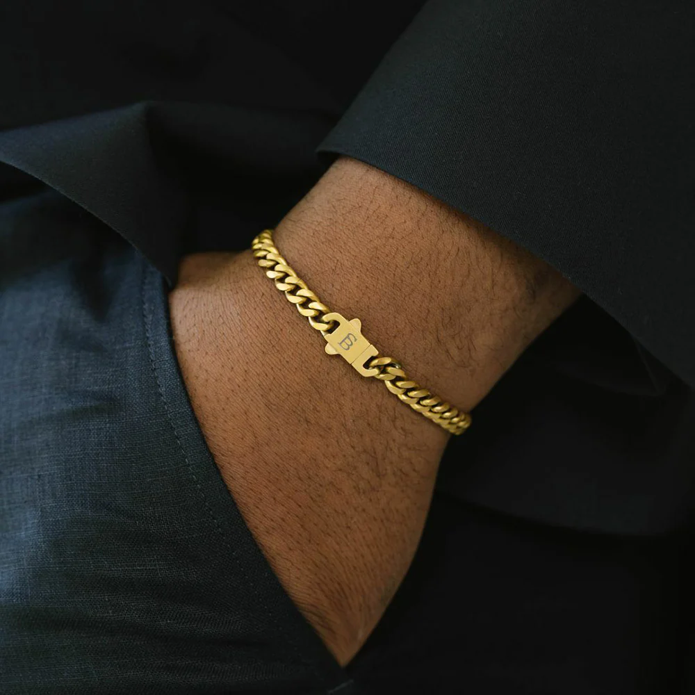 18K Matte Gold-Plated Curb Link Bracelet - "Svelte Stephen" - Image 2