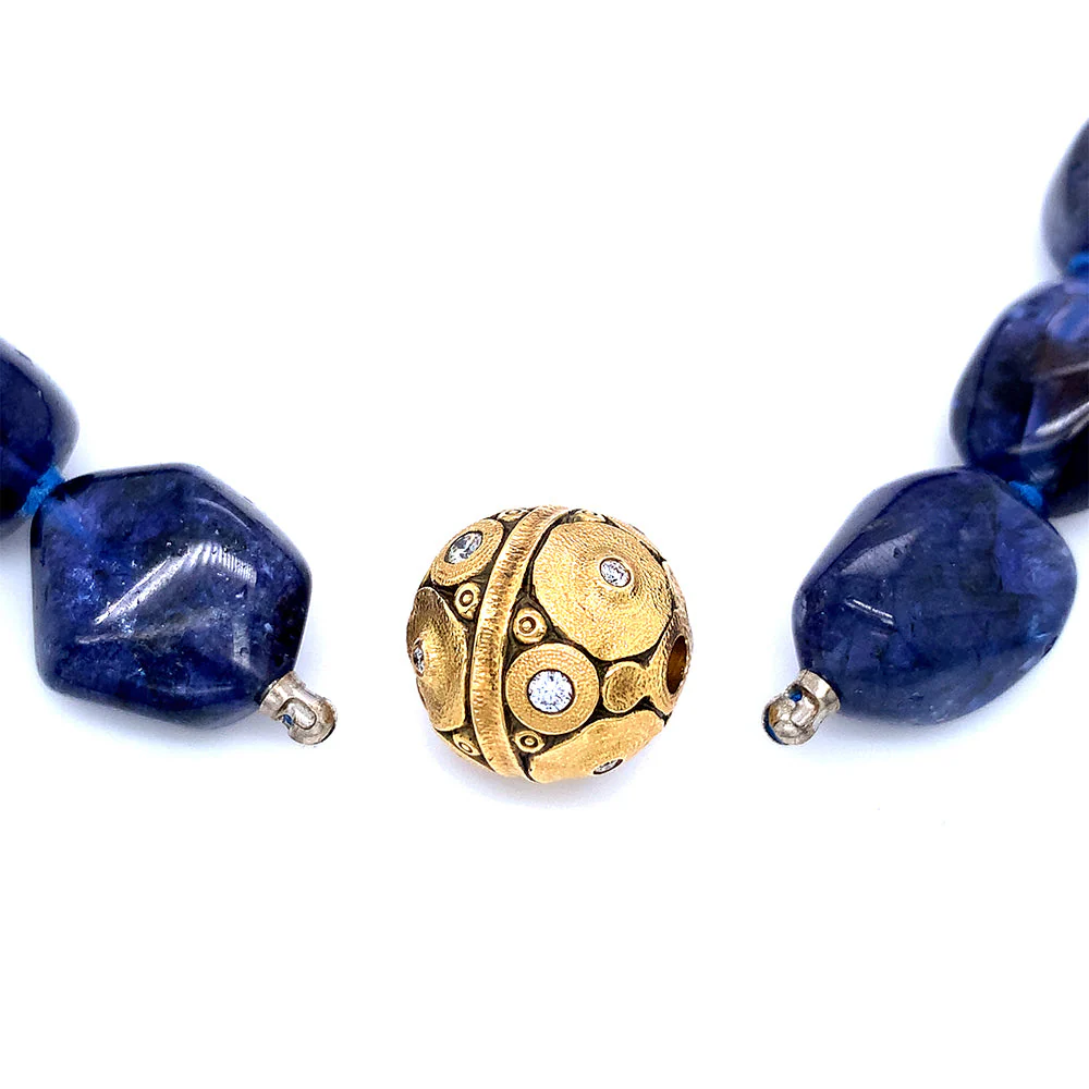 Tanzanite Beaded Necklace & Vario Clasp- "Lillies" - Image 7