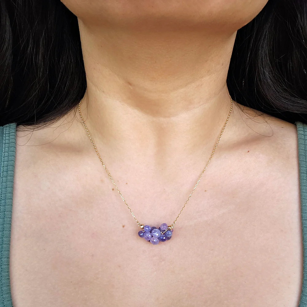 Tanzanite Briolette Cluster Necklace - "Medium Cloud" - Image 2