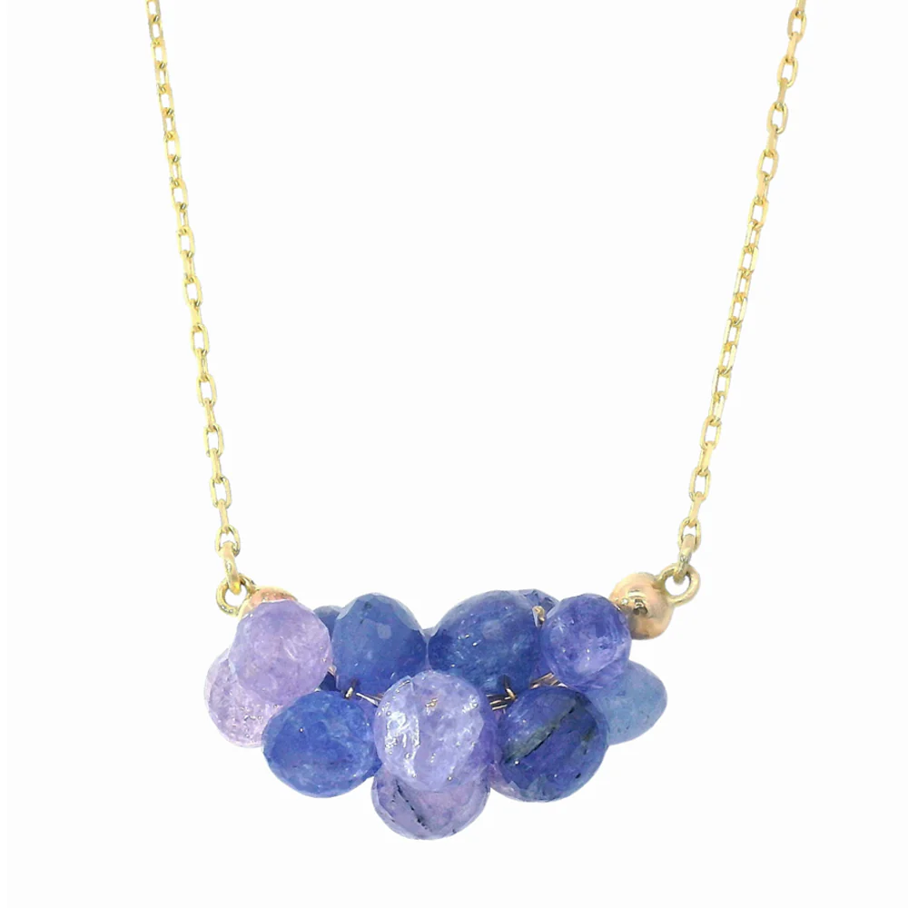 Tanzanite Briolette Cluster Necklace - "Medium Cloud" - Image 3