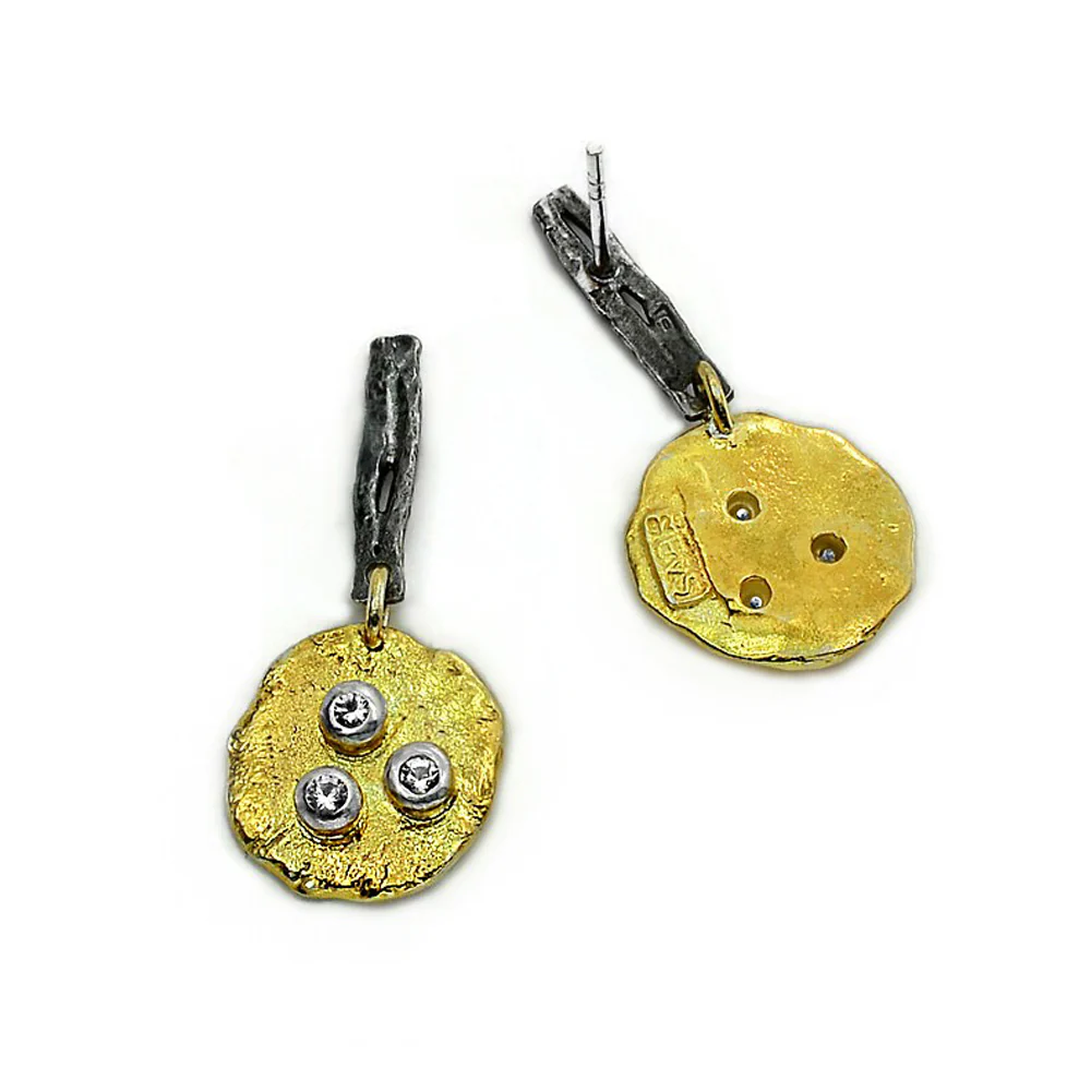 Textured Drop Earrings - Image 3