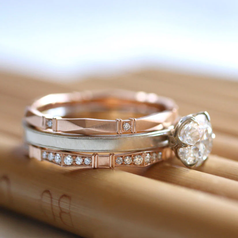 Diamond Weding Band - "Viola" - Image 2