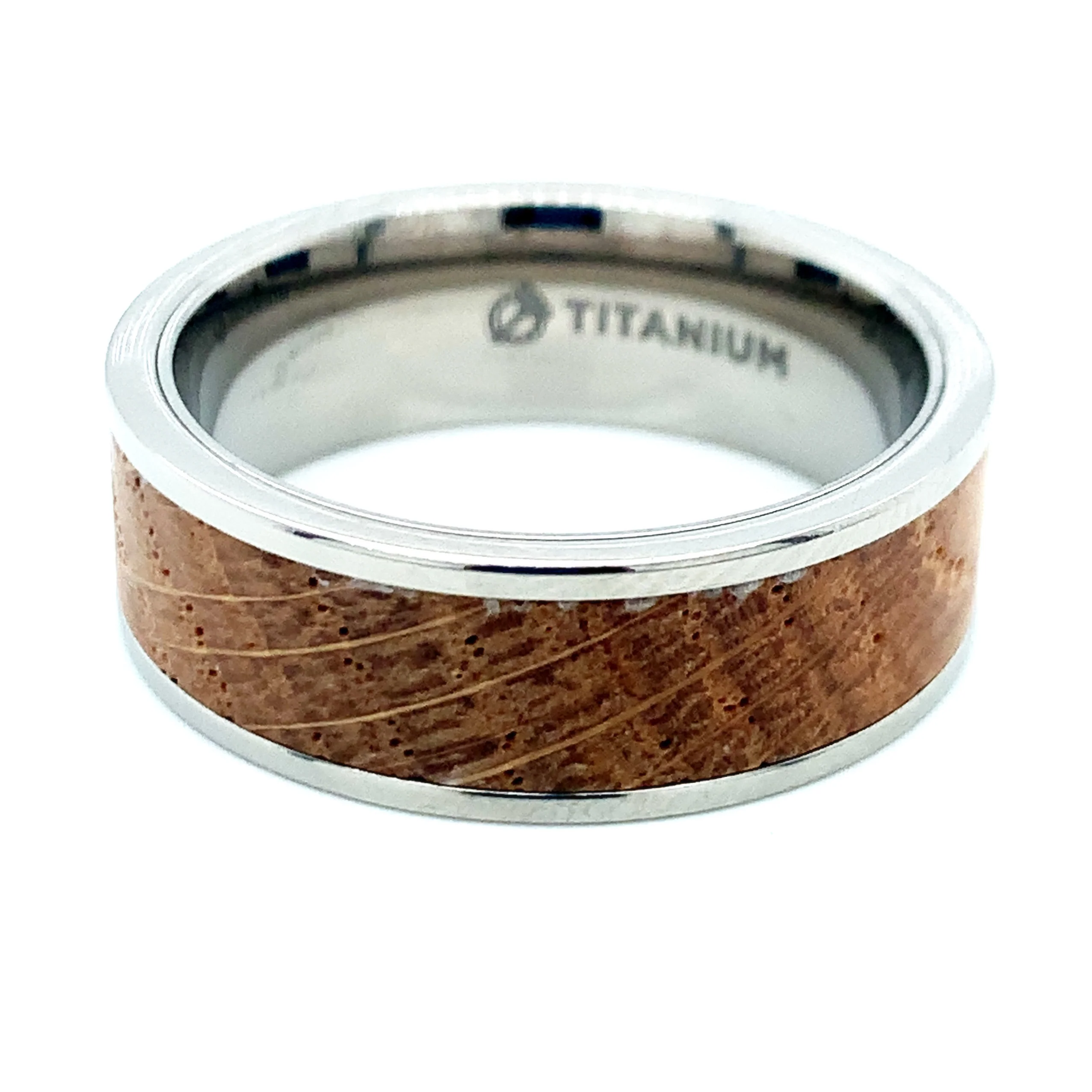 Titanium Band and Whiskey Barrel Inlay- "Whiskey Business" - Image 2