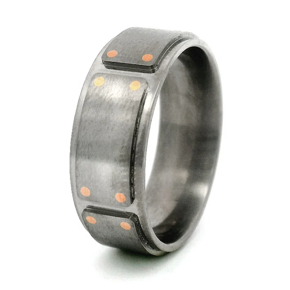 Titanium & Rose Gold Band - "Pipestone" - Image 3