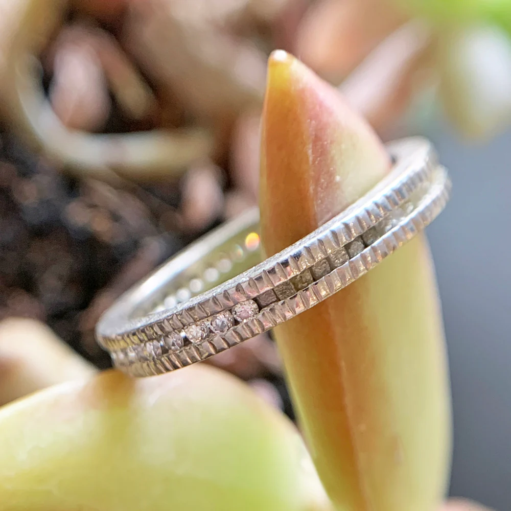 Todd Reed Palladium Raw Diamond Cube & Round Brilliant Eternity Band - Image 2