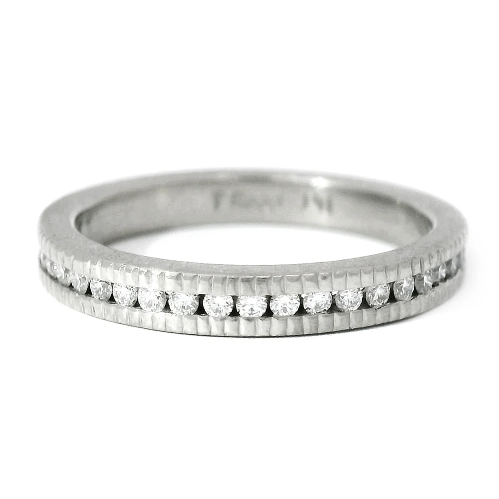 Todd Reed Palladium Raw Diamond Cube & Round Brilliant Eternity Band - Image 4