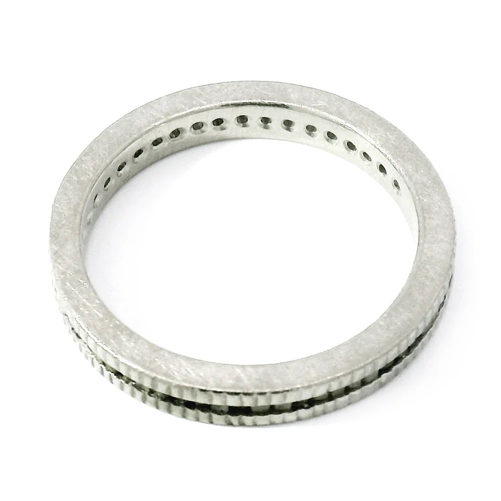 Todd Reed Palladium Raw Diamond Cube & Round Brilliant Eternity Band - Image 6