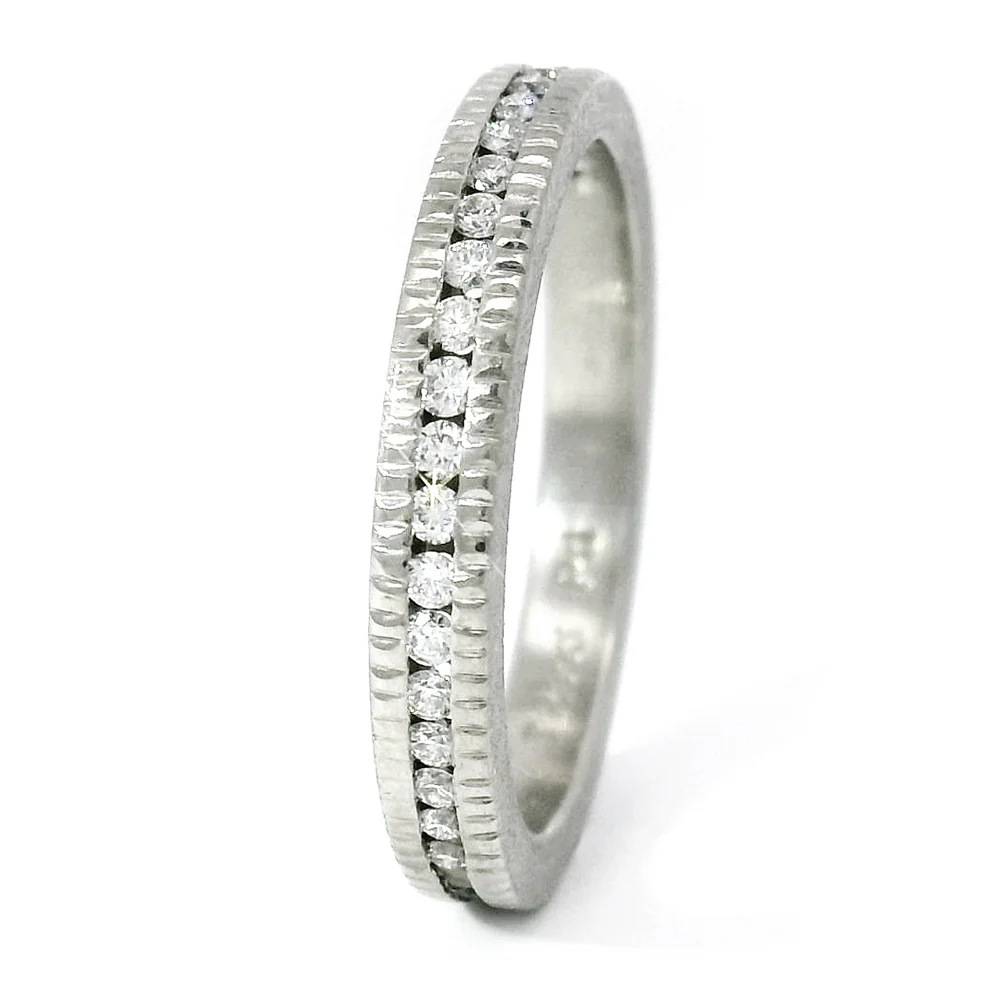 Todd Reed Palladium Raw Diamond Cube & Round Brilliant Eternity Band - Image 8