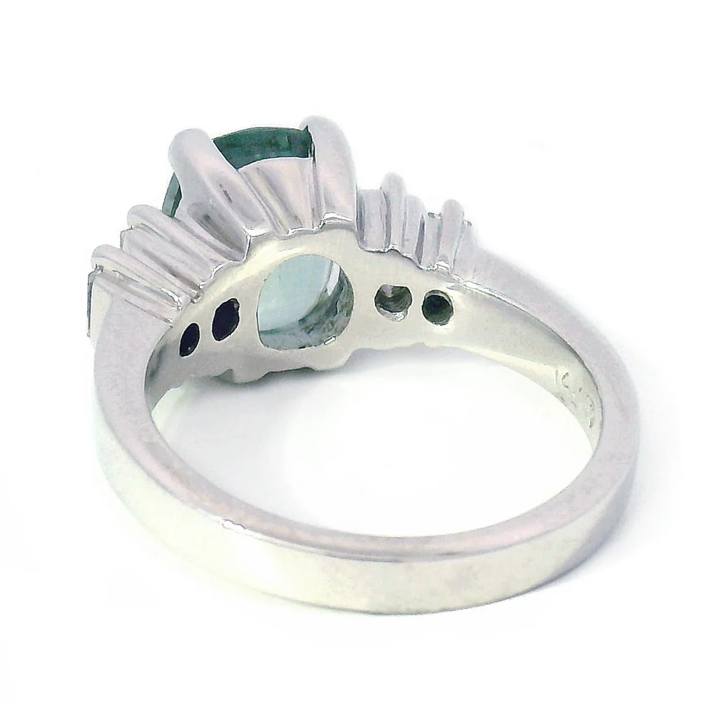 Estate Tourmaline, Diamond & White Gold Ring - "Amila" - Image 3
