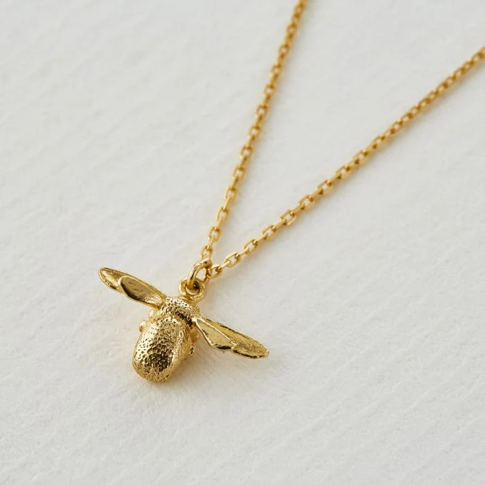 18K Yellow Gold Necklace - "Teeny Tiny Bumblebee" - Image 2