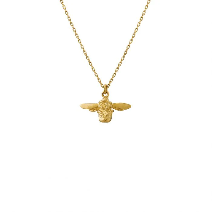 18K Yellow Gold Necklace - "Teeny Tiny Bumblebee" - Image 3