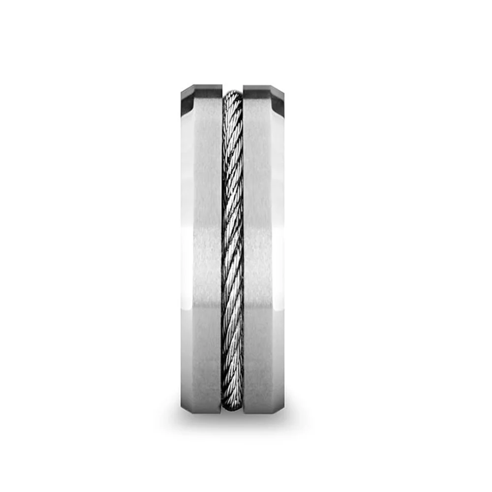 Tungsten and Steel Cable Wire Band - "Lannister" - Image 2