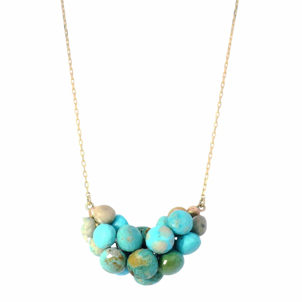 Turquoise Briolette Cluster Necklace - "Extra Large Cloud"