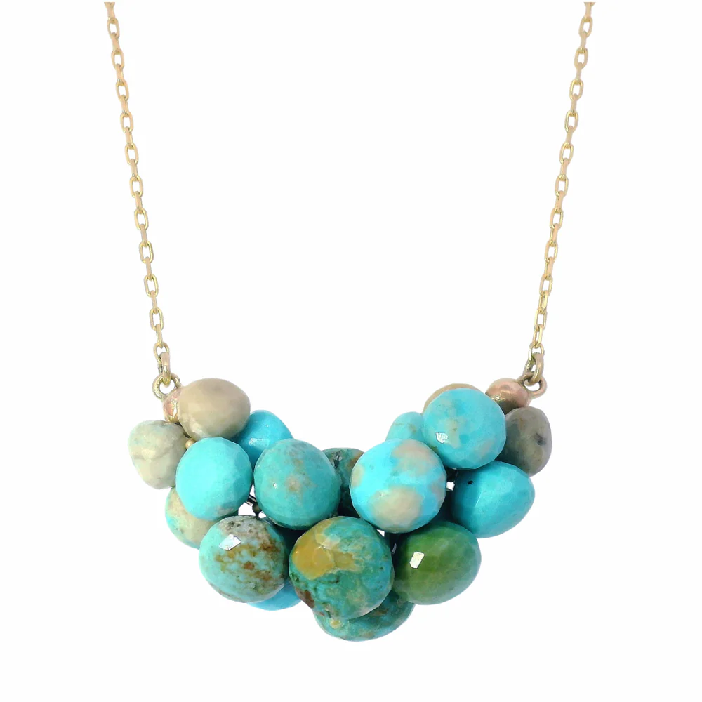 Turquoise Briolette Cluster Necklace - "Extra Large Cloud" - Image 3