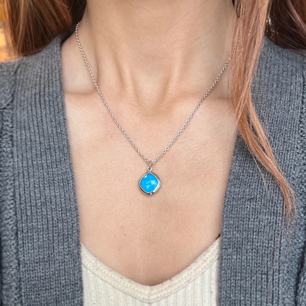 Turquoise & Sterling Silver Necklace- "Wishing Well" - Image 3