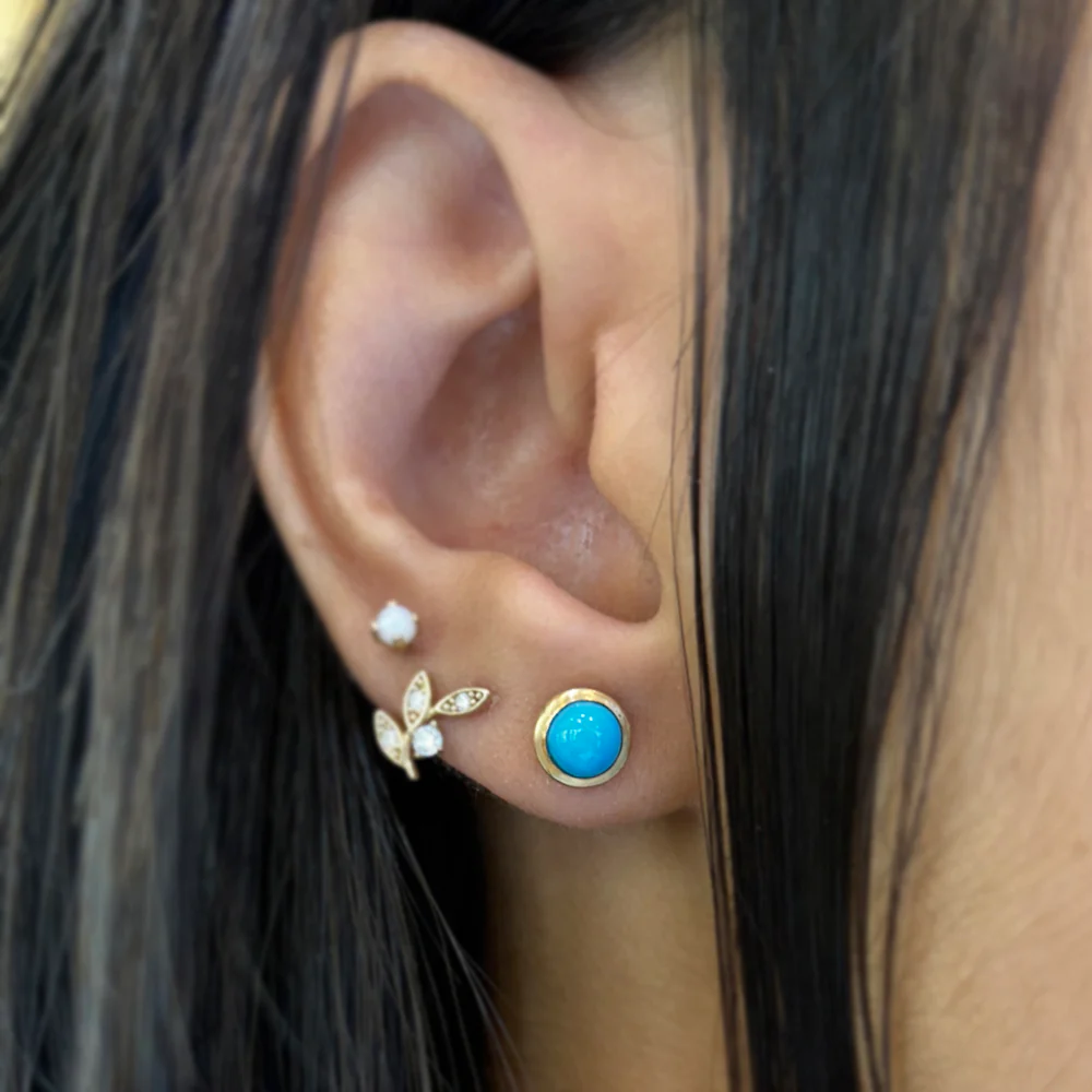 Sleeping Beauty Turquoise Stud Earrings - "Venetian Blue" - Image 2