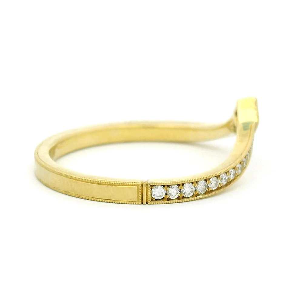 Diamond Contour Wedding Band - "Twyla" - Image 5