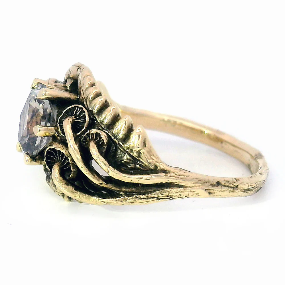 Unheated Lilac Montana Sapphire Ring - "Mushroom Oasis" - Image 3