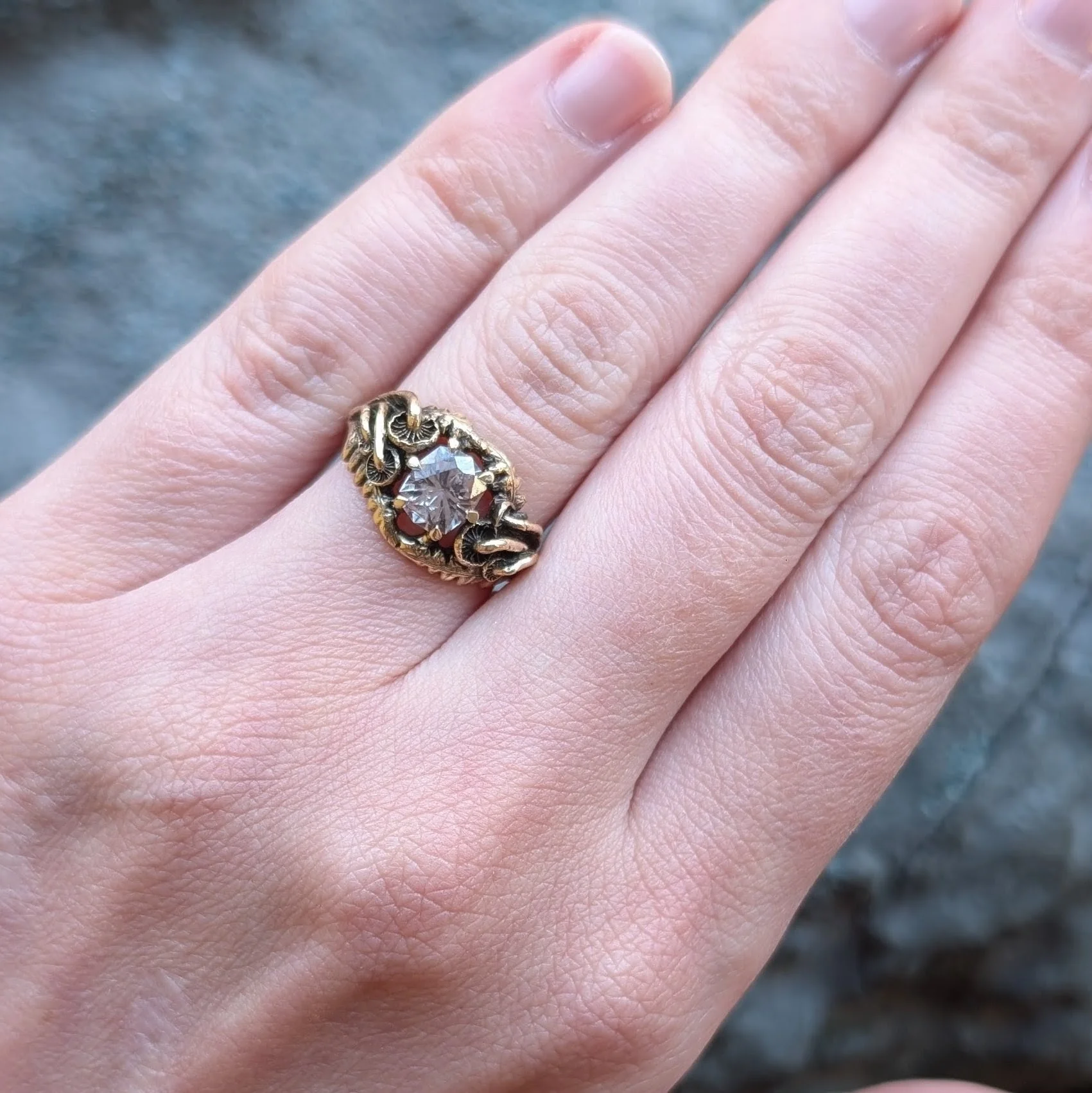 Unheated Lilac Montana Sapphire Ring - "Mushroom Oasis" - Image 4