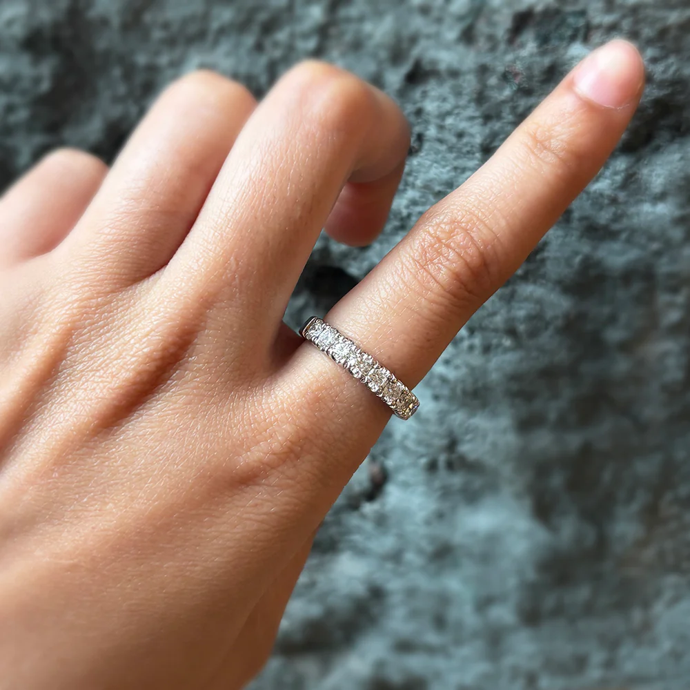 Upcycled Diamond & White Gold Band - "Thoughtful Origin" - Image 3